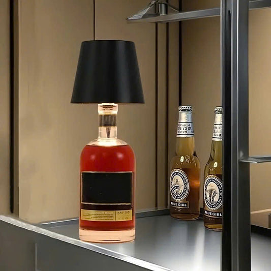 Wine Bottle Lamp, Glass Bottle Decorative LED Light, Vintage Decor, beautiful bar decoration