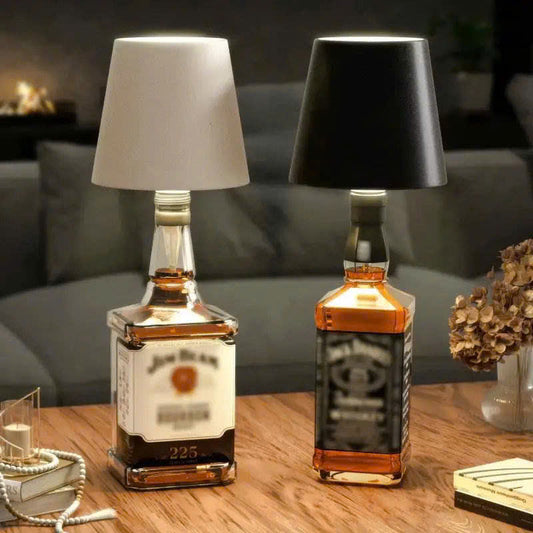Wine Bottle Lamp, Glass Bottle Decorative LED Light, Vintage Decor, beautiful bar decoration