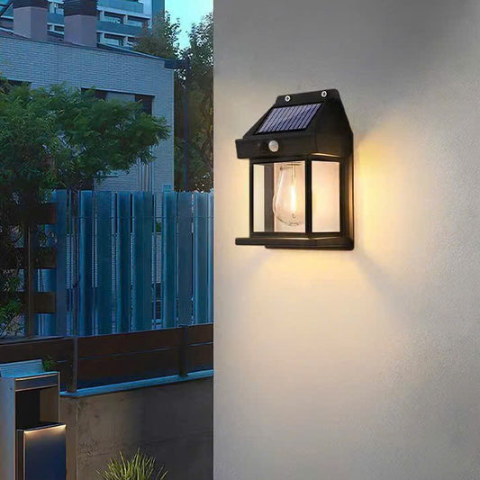 Waterproof outdoor solar wall light, motion sensor light